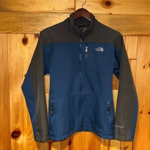 Boys XL The North Face TNF APEX Fleece Lined Zip Blue Grey Jacket Coat